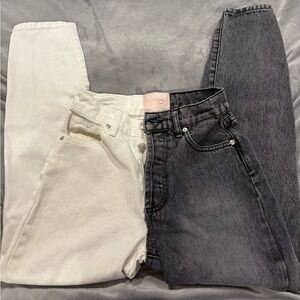 REVICE Two-Tone White and Black Jeans